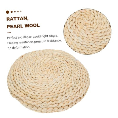 Thickened Meditation Mat Yoga Meditation Cushion Woven Tatami Floor Mat Corn Husk Seat Pillow Decorative Round Pad