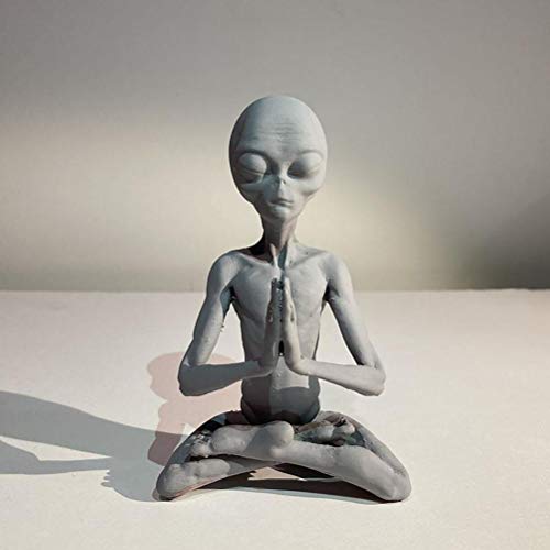 Meditation Statue, Unique Retro Handmade Resist Paint Garden Sculpture Indoor Outdoor Decor for Home Office Garden Meditation Space