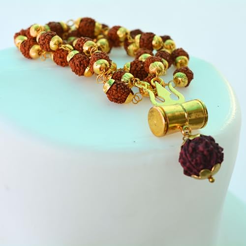 Rudraksha Mala shiv ji Mahakal Locket Rudraksha Mala Mahakal Locket Rudraksha Mala Shiva Rudraksha Mala Mahakal locket with chain - style: design 9