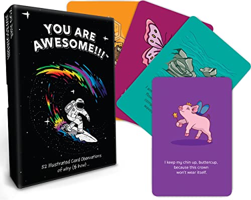 You Are Awesome! Volume 1 Fun Illustrated Positive Affirmation Cards. 52 Daily Inspirational and Motivational Messages with light hearted and awesome Illustrations. Fun Self Help for lifes daily journey.