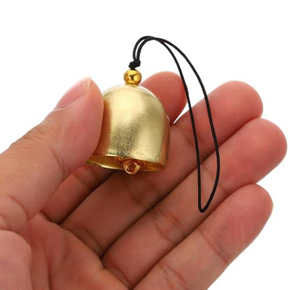PATIKIL 6 Pcs Wind Chime, Hanging Bells Temple Bells Retro Outdoor Hanging Metal Chinese Wind Chime Round for Outside Garden Camping, Gold Black - color: Gold Black