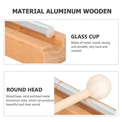 Generic 2-Pack Meditation Chime Hand Bells for Mindfulness Classroom Percussion Instruments Mallets for Yoga Prayer and Sound Therapy