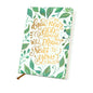 Bible Verse Lined Journal Notebook for Women Men, 200 Pages A5 Hardcover Leather Journals for Writing & Note Taking, Greenery Leaves College Ruled Notebook Diary Notepad, Christian Gifts - color: Multi 1299