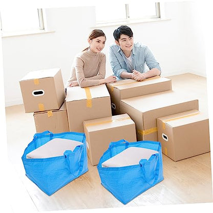LIFKOME Portable Pp Woven Storage Bag for Household and Travel Dust Bag Lightweight Moving Organizer Space-saving Clothes Pouch for Home and Dorm Use Blue