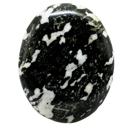 Amazing Gemstone Black and White Tourmaline Crystals and Healing Stones - Large Palm Stone Crystals Piedra - Crystal for Good Luck, Positive Energy, Meditation - Unique Stocking Stuffers, Gifts Women - color: Black & White Tourmaline