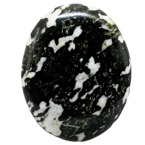 Amazing Gemstone Black and White Tourmaline Crystals and Healing Stones - Large Palm Stone Crystals Piedra - Crystal for Good Luck, Positive Energy, Meditation - Unique Stocking Stuffers, Gifts Women - color: Black & White Tourmaline