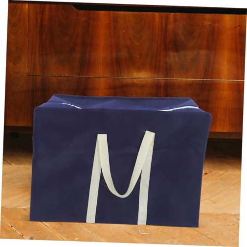 Large Capacity Storage Bag for Moving and Travel Durable Non Woven Space Saving for Blankets and Clothes Convenient Zippered Design for Camping and Closet Organization Navy Blue