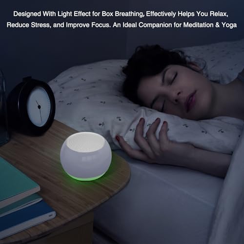 Soundary Ceramic Craft Bluetooth Speaker for Meditation & Yoga, Sound Therapy Machine for Stress Relief, Sleep Aid and Focus, Deep Bass, Louder Volume, Light Effect for Boxing Breathing (Purple) - color: Purple