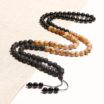 108 Mala Prayer Beads Necklace Wrap Bracelets for Women Prayer Amulet Protective Healing Crystals and Gemstones Meditation Balance