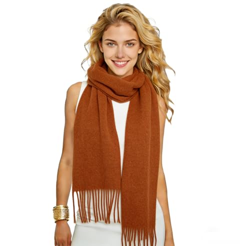 Winter Soft Long Scarf, Pashmina Shawls and Wraps, Warm Large Scarves for Men Women Evening Dress Wedding - color: Warm Brown