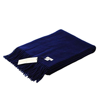 CUDDLE DREAMS Premium Cashmere Throw Blanket with Fringe, Luxuriously Soft (Navy) - color: Navy