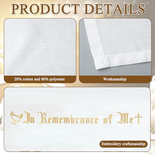 Large in Remembrance of Me Altar Frontal 88.2x52in Holy Communion Table Cloth Cover White Rectangle Communion Table Cloths for Church for Gatherings Baptism Ceremonies (Gold Embroidery) - color: Gold Embroidery