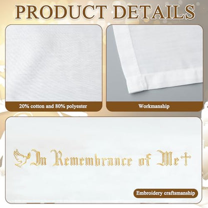 Large in Remembrance of Me Altar Frontal 88.2x52in Holy Communion Table Cloth Cover White Rectangle Communion Table Cloths for Church for Gatherings Baptism Ceremonies (Gold Embroidery) - color: Gold Embroidery
