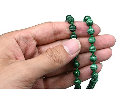Amazing Gemstone Malachite Mala Beads - 108 Prayer Beads for Meditation and Mindfulness Practice, Handcrafted Mala Beads with Natural Gemstones for Spiritual Healing and Relaxation (Knotted) - color: Malachite (Original), style: Knotted