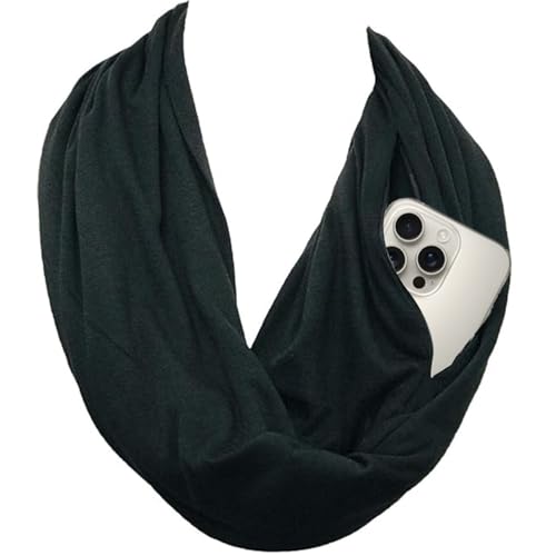 Quatrefoil Pattern Infinity Scarf for Women - Travel Scarf with Hidden Pocket - All Seasons