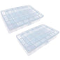 Xiaoyztan Clear Plastic Organizer, 18 Fixed Grids, Jewelry Box Bead Storage Container for Small Parts, Fishing Tackle, DIY Crafts, and Earrings, Overall 8 x 4.7 x 1.3 Inch, 2Pcs - size: 8.0x4.7x1.3 in