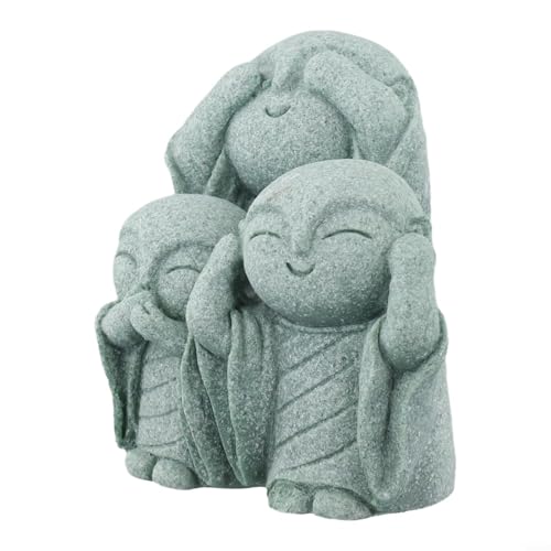 Minimalist Stone Buddha and Monk Set for Harmonious Garden Design Indoor Temple Vibe or Water Feature Ornamental Placement (B)
