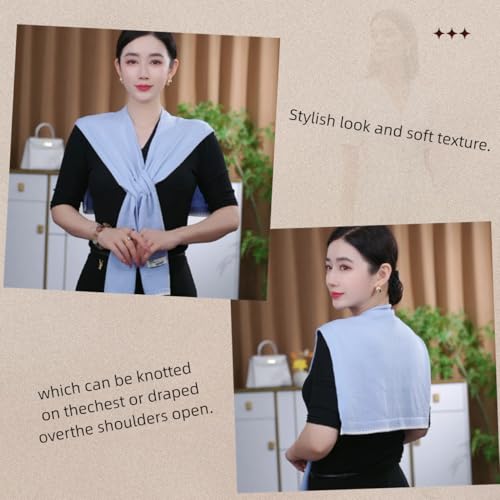 Sweater Shawl Wraps for Women Fashion Knitted Shoulder Shawls Ponchos Casual Sweaters Scarf Cape Wraps with Sleeves - color: 09 Skyblue/White Trim