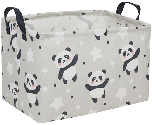 Kids Basket Panda Storage Bins for Girls Rectangular Baby Gift Baskets Cute Toy Storage Bin Box Organizer Book Shelf Basket Sports Balls Room Decor(Panda) - color: Panda