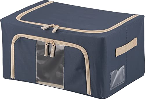 不二貿易(Fujiboeki) Fuji Boeki 63513 Storage Box, Width 15.4 x Depth 11.4 x Height 7.9 inches (39 x 29 x 20 cm), Blue, 5.6 gal (22 L), with Small Window, Stackable - color: Bule, size: 22L