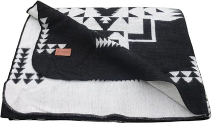 AHUAY Premium Hypoallergenic Alpaca Wool Blanket – Reversible 2-in-1 Andean Geometric Throw, Ultra Soft Warm Lightweight, Handmade in Ecuador (Imbabura Black and White, King) - color: Imbabura Black and White, size: King (100" x 83")