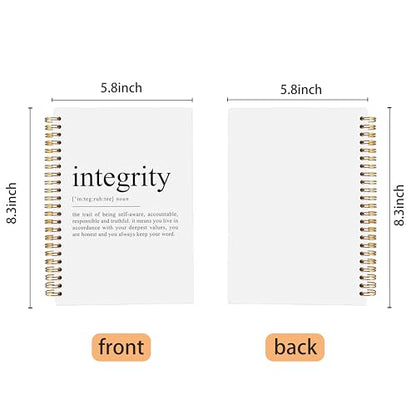 Integrity Definition Inspirational Notebook, Motivational Journal, Inspirational Gifts for Coworkers Women Men, Inspiring Work Spiral Notebooks 5.5x8.3 Inch - color: 14-explanation-notebook