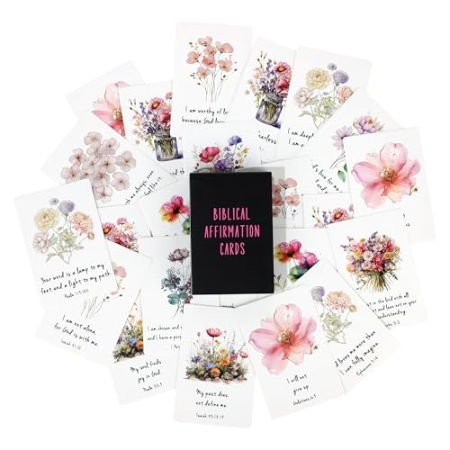JoycuFF Affirmation Cards for Women, Graduation Christmas Mothers Day Prayer Bible Verse Scripture Cards Gifts for Women Daily Positive Affirmations Gifts