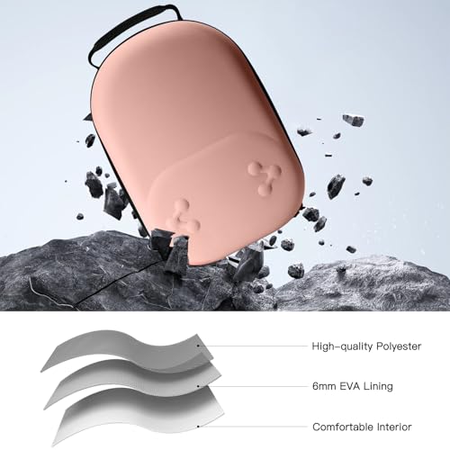 bibuks Hard Carrying Case Compatible with Oculus Meta Quest 3/3S,VR Headset Elite Strap and Touch Controller Accessories Carry Case,Hard Shell Travel Storage Bag (Pink) - color: Pink