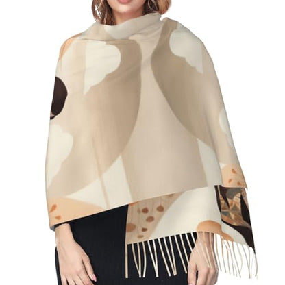 Meditation Scarf for Women Winter Warm Scarves, Cashmere Feel Tassel Fashion Scarfs, Pashmina Shawl and Wraps
