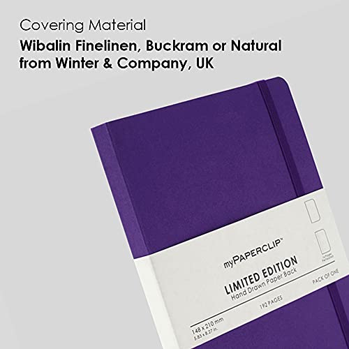 myPAPERCLIP Limited Edition A5 Plain Notebook | 192 Pages, 100 GSM, Soft Cover, A5 (5.83 × 8.27 in) | Flat Lay | Bookmark & Elastic Closure | Amethyst - color: Amethyst, style: Plain