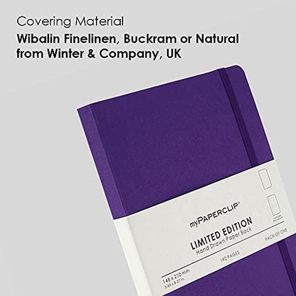 myPAPERCLIP Limited Edition A5 Plain Notebook | 192 Pages, 100 GSM, Soft Cover, A5 (5.83 × 8.27 in) | Flat Lay | Bookmark & Elastic Closure | Amethyst - color: Amethyst, style: Plain