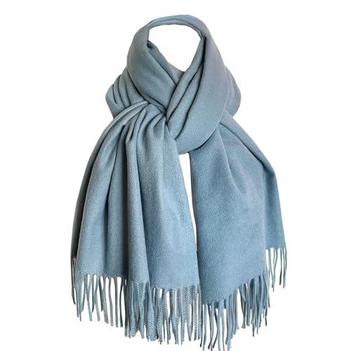 Rodaruus Women's Scarf Solid Color Shawl and Wrap. Super Soft Warm Long Large Scarf Pashmina with Cashmere Feel - color: Pale Blue