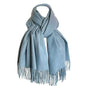 Rodaruus Women's Scarf Solid Color Shawl and Wrap. Super Soft Warm Long Large Scarf Pashmina with Cashmere Feel - color: Pale Blue