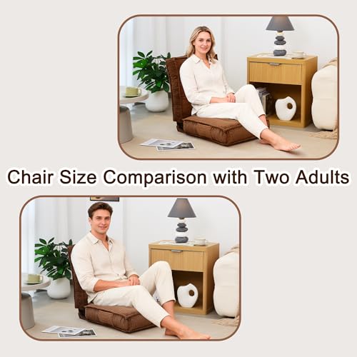 Adjustable Floor Chair with Back Support, 6-Position, Folding Japanese Meditation Tatami Chair, Comfy Gaming Chairs for Adults, Accent Sofa Reading Chairs, Living Room, Bedroom, Coffee - color: Coffee