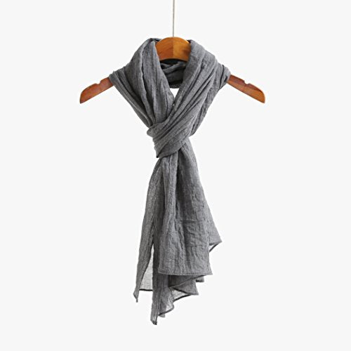 Jeelow Solid Color Scarf Wrap Shawl for Women Men – Soft Lightweight Head Scarf, All Season, Travel Beach Office Daily Wear - color: Dark Grey