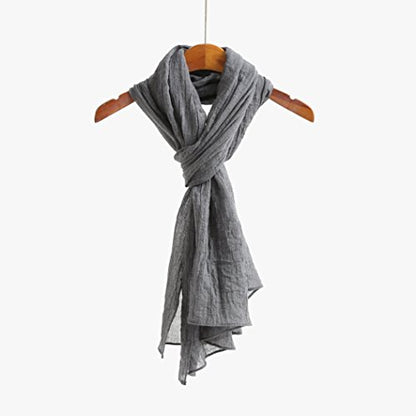 Jeelow Solid Color Scarf Wrap Shawl for Women Men – Soft Lightweight Head Scarf, All Season, Travel Beach Office Daily Wear - color: Dark Grey