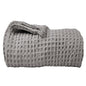 The Fine Living Co. 100% Cotton Waffle Throw Blanket - Lightweight, Soft and Breathable Throw Blanket for All Season- Skin-Friendly Blanket for Couch, Bed, Sofa- 50”x60” inches, Mineral Gray