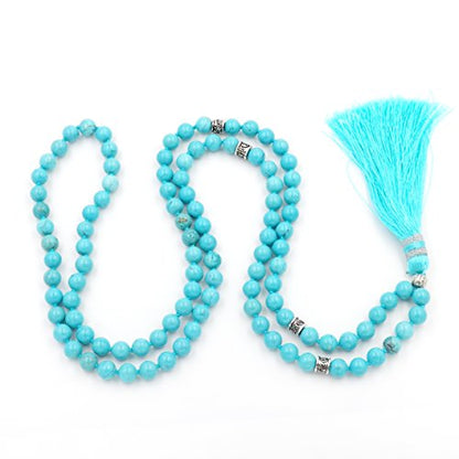 mala Beads Necklace for Women Man, mala Bracelet, Prayer Beads Necklace - color: green turquoise