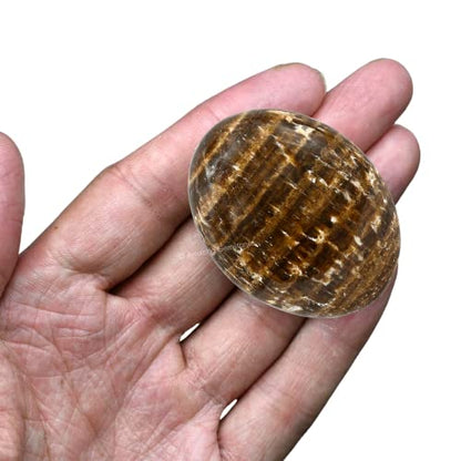 Amazing Gemstone Aragonite Crystals and Healing Stones - Large Palm Stone Crystals Piedra - Crystal for Good Luck, Balanced Positive Energy, Meditation - Unique Stocking Stuffers Gifts for Women, Men - color: Aragonite