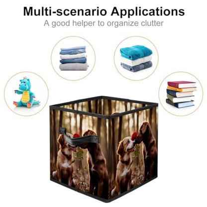Storage Bags,Clothes Storage Bins Foldable with Handle,1-Pc,Animals Dog Flowers Nature Pet