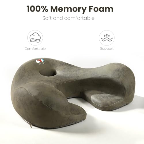 Meditation Cushion, Yoga Cushion for Meditation - Cross Leg Floor Pillow for Meditator at Home, Ergonomic Comfortable Memory Foam Zafu Relieves Numbness Tailbone & Hip Pain from Long Sitting.