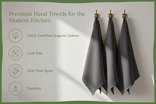 Organic Cotton Gray Tea Towels - 10 Pack, 27"x27", 100% Cotton Gray Flour Sack Towels for Kitchen and Baking Use - Durable, Absorbent and Customizable Dish Towels (10 Pack) - color: Gray