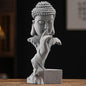AETVRNI Shh, Please Keep Quiet-Sakyamuni Buddha Statue, Sandstone Zen Statues Meditation Decor, Buddha Figurines for Relaxation Peaceful Home Accents Spiritual Decor,L - size: Large