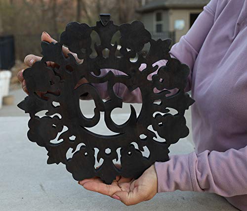 DharmaObjects Handcrafted Wooden Om Wall Decor Hanging Art - color: OM BLACK