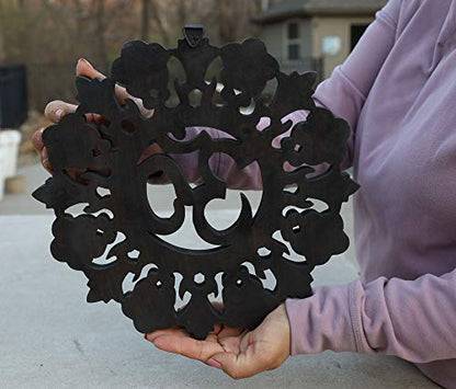 DharmaObjects Handcrafted Wooden Om Wall Decor Hanging Art - color: OM BLACK