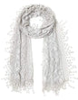 Cindy and Wendy Lightweight Soft Leaf Lace Fringes Scarf Bridal Veils shawl for Women - color: Light Gray