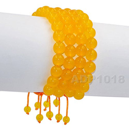 AD Beads Unisex 8mm Gemstone Bracelets Healing Macrame Adjustable 7-9 Inches || wear this healing natural gemstone bracelet help to erase your pain and fear || recover your energy||| - color: Yellow Jade