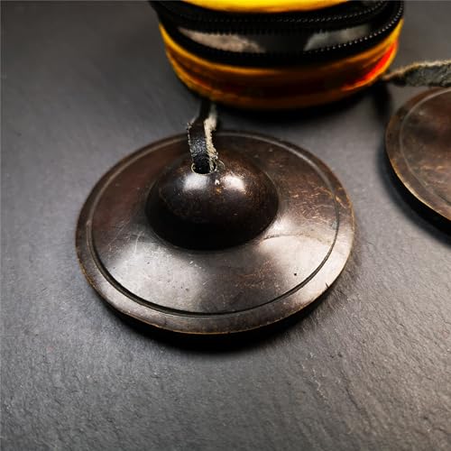 Tibetan Tingsha Bell Set - Tibetan Cymbals - for Sound Healing, Yoga, Meditation, and Mindfulness,Handmade in Nepal,Made of Brass,Plain Pattern,6.5cm/2.6 inch - color: 5-Brass-Brown-6.5cm