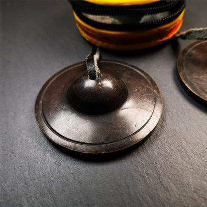 Tibetan Tingsha Bell Set - Tibetan Cymbals - for Sound Healing, Yoga, Meditation, and Mindfulness,Handmade in Nepal,Made of Brass,Plain Pattern,6.5cm/2.6 inch - color: 5-Brass-Brown-6.5cm