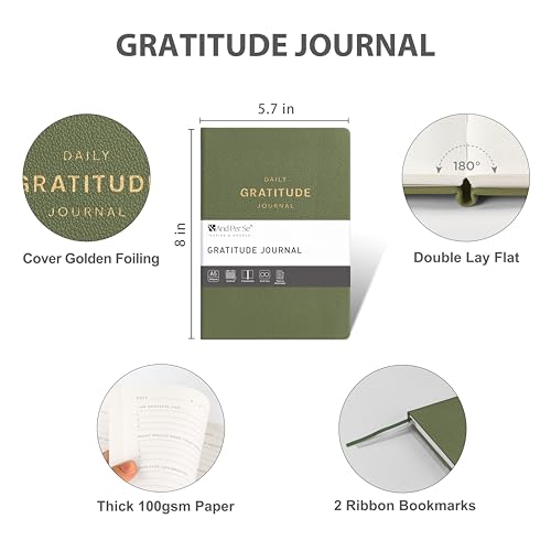 And Per Se Gratitude Journal – 5 Minute Daily Practice for Women with Prompts & Quotes – Undated Mindfulness & Happiness Notebook (Olive Green) - color: i.Olive Green